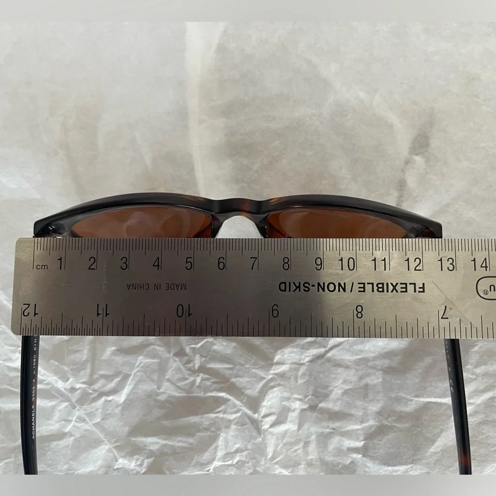 Chanel Sunglasses tortoise brown CC logo cat eye butterfly crest glasses + case